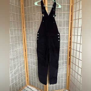 Black corduroy Old Navy overalls